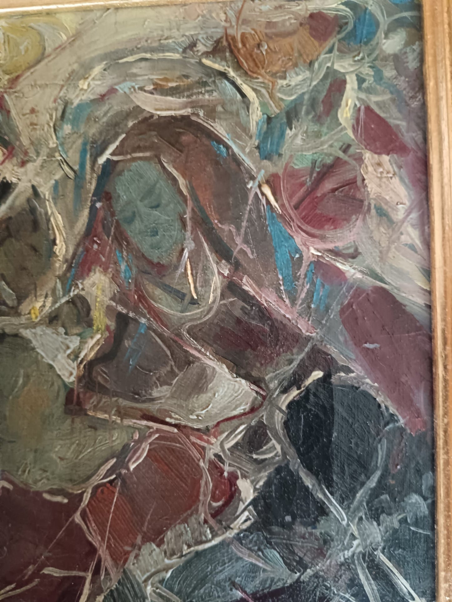 Maternità (scuola Europea XX Secolo)- dipinto olio su tela