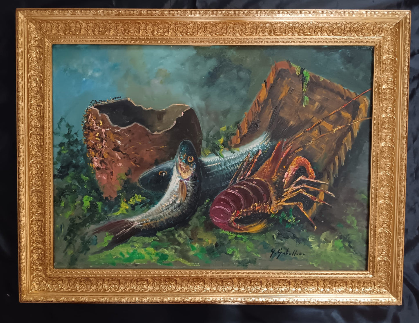 Giuseppe Gabellone (Napoli XX Secolo)- Natura Morta, dipinto olio su tela