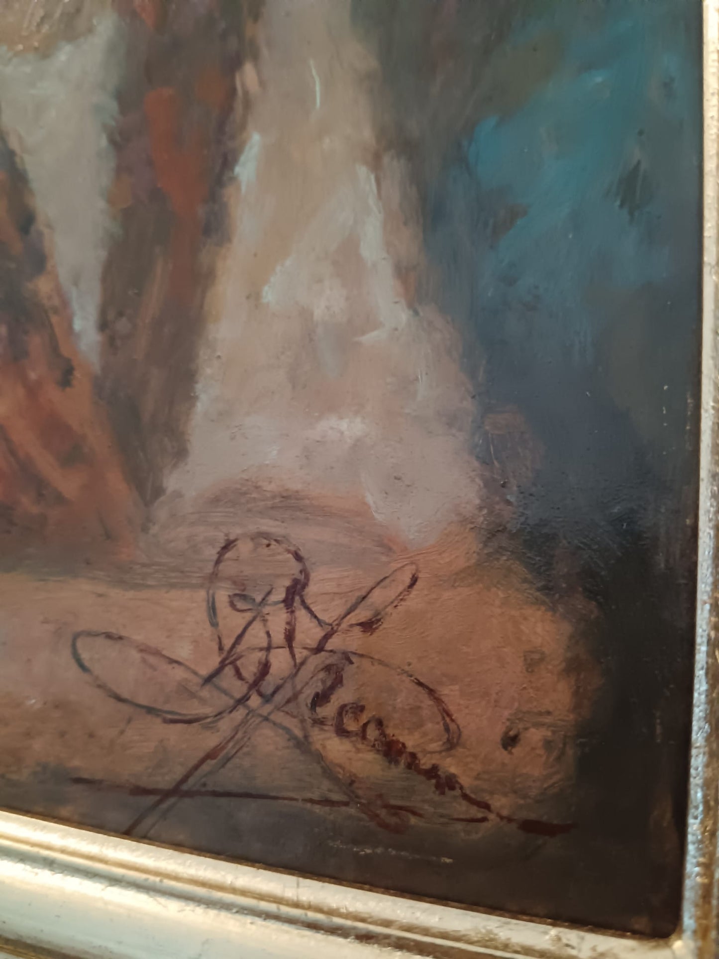 Ritratto (Scuola italiana XX Secolo)- dipinto olio su cartoncino