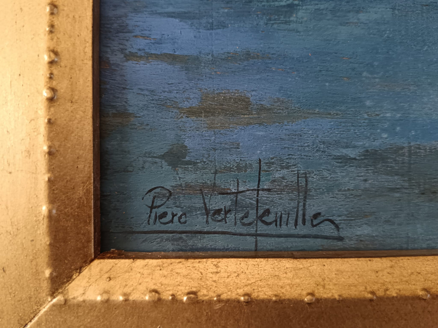 Piero Verteville (XX Secolo)- L'isola Di Procida- dipinto olio su legno