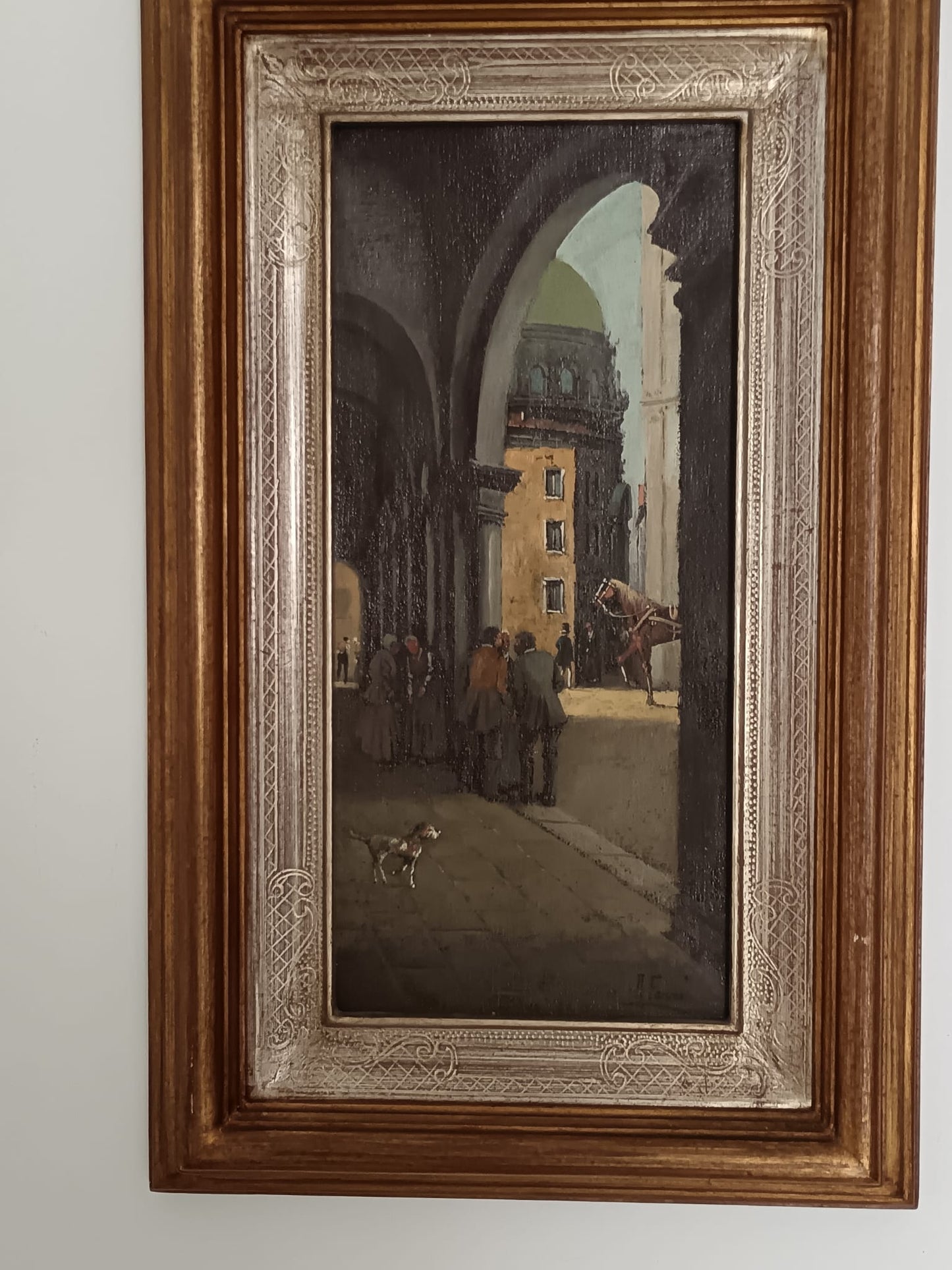 Antonio Ferri (scuola Italiana XIX/XX Secolo)- dipinto olio su tela applicata su cartoncino