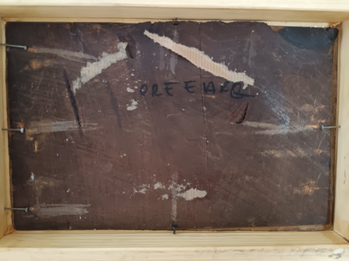 Antico dipinto olio su cartoncino- (scuola europea XIX secolo)