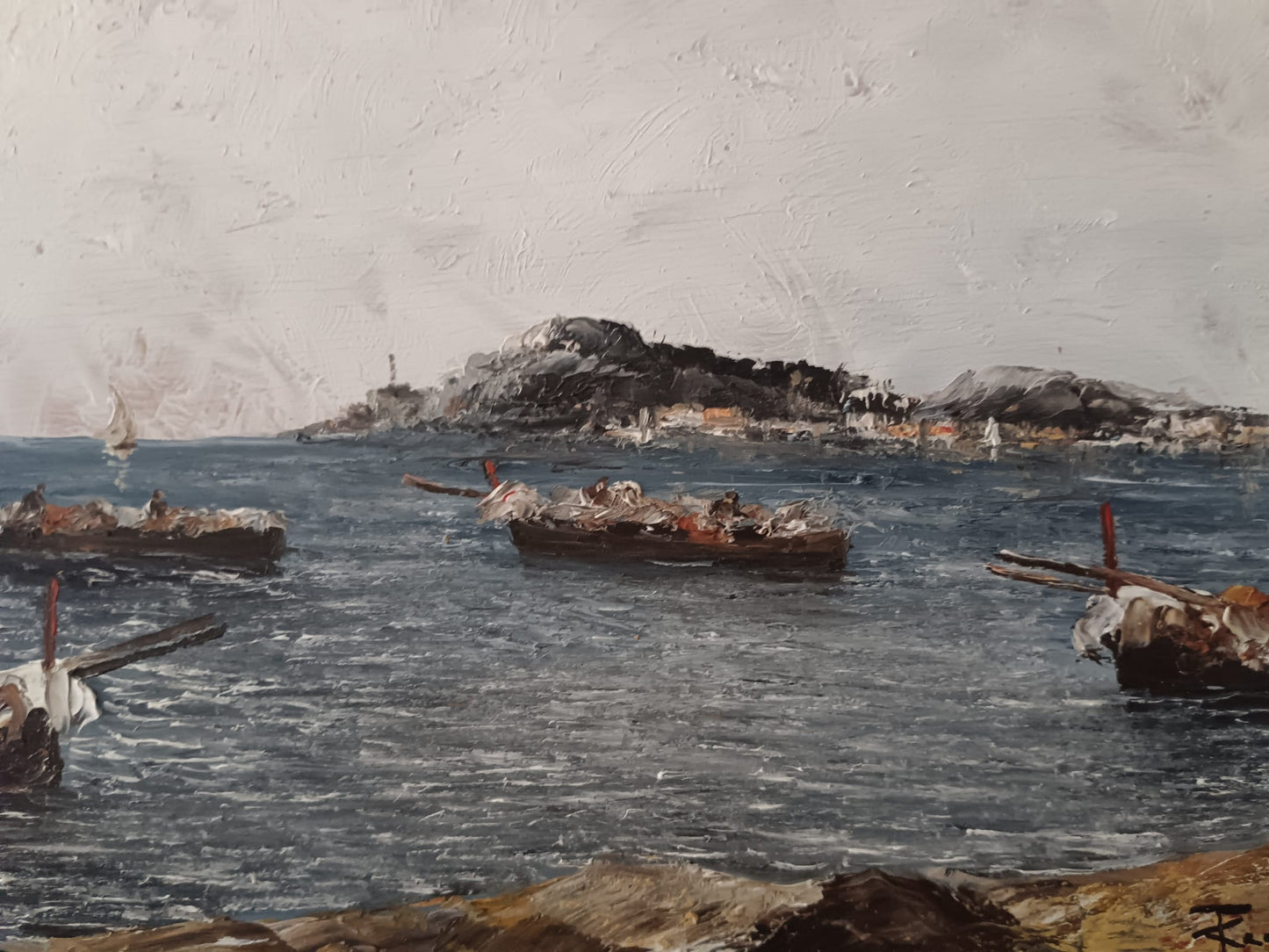 F. Castiglione- dipinto olio su legno (epoca XX Secolo)