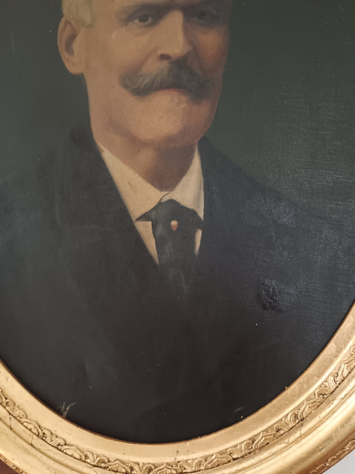 Antico ritratto (scuola italiana XIX/XX Secolo)- dipinto olio su tela applicata su cartoncino