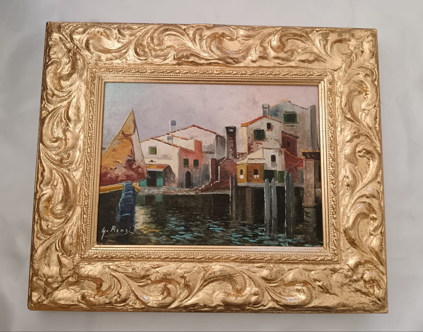 G. Renzi (XX Secolo)- dipinto olio su legno