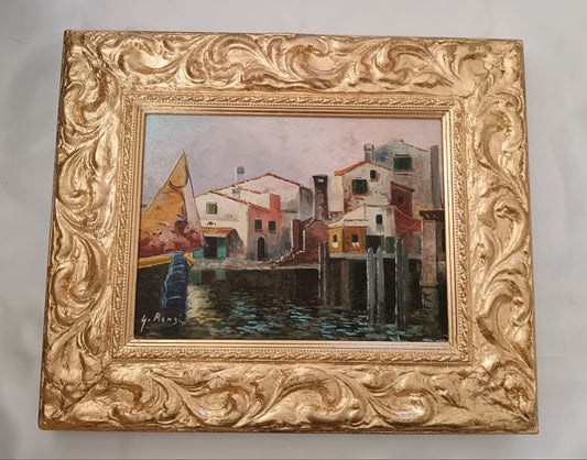 G. Renzi (XX Secolo)- dipinto olio su legno