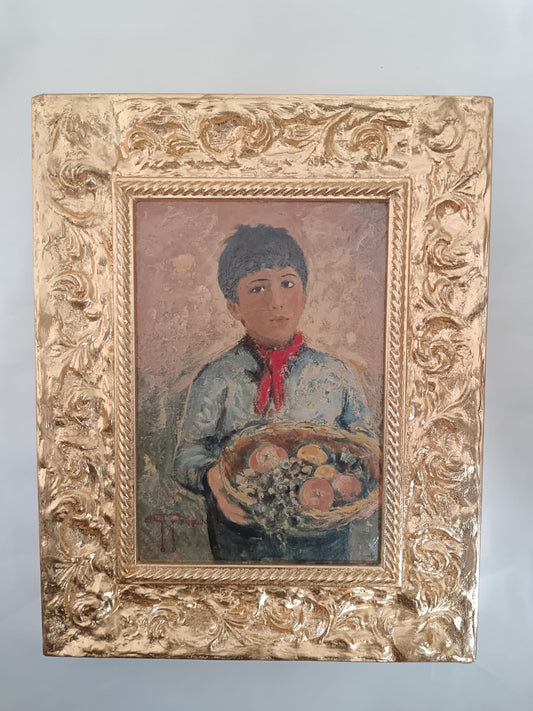 Giovanni Prassi (Napoli 1945)- dipinto olio su cartoncino