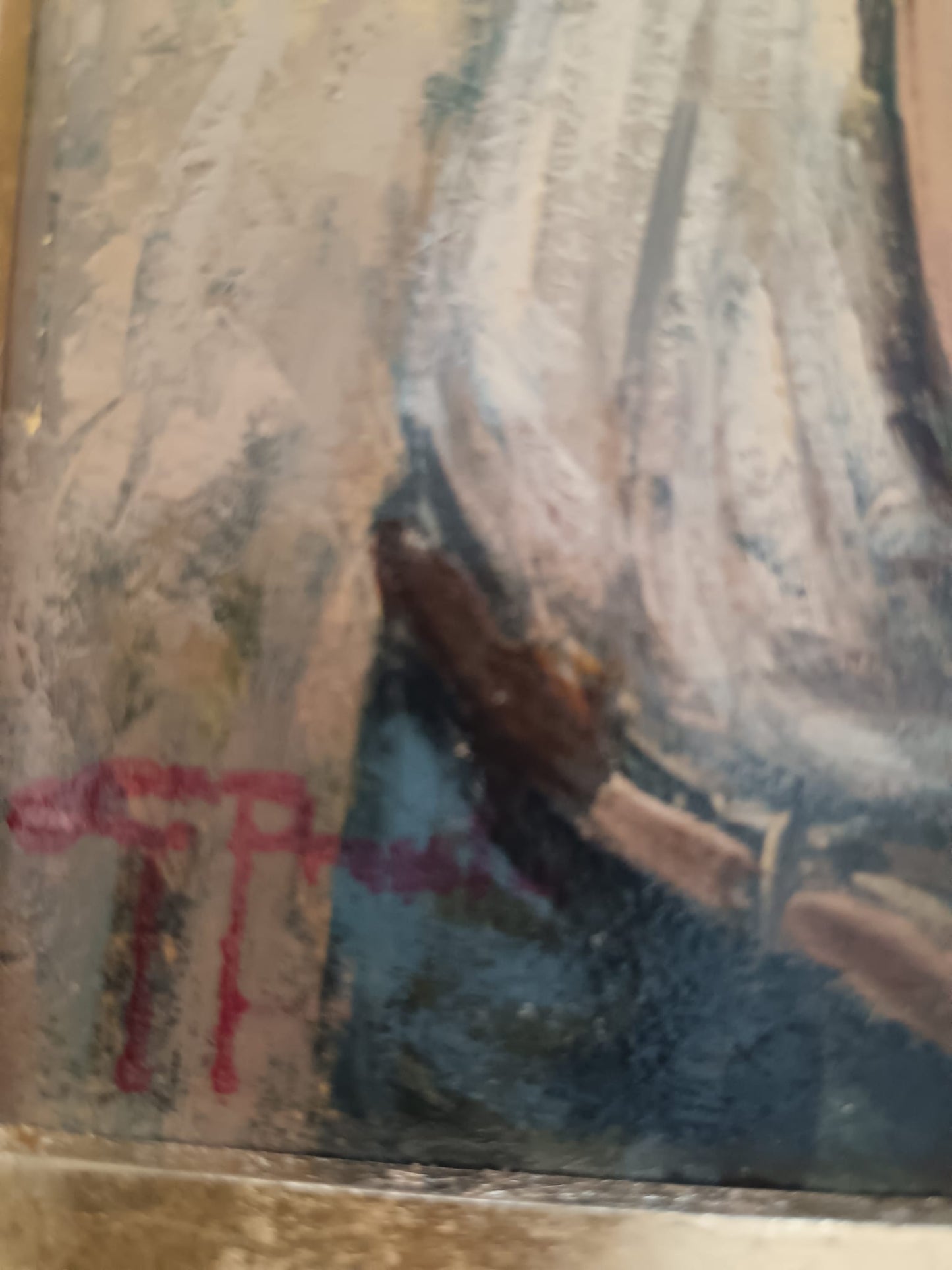 Giovanni Prassi (Napoli 1945)- Il Venditore- dipinto olio su cartoncino