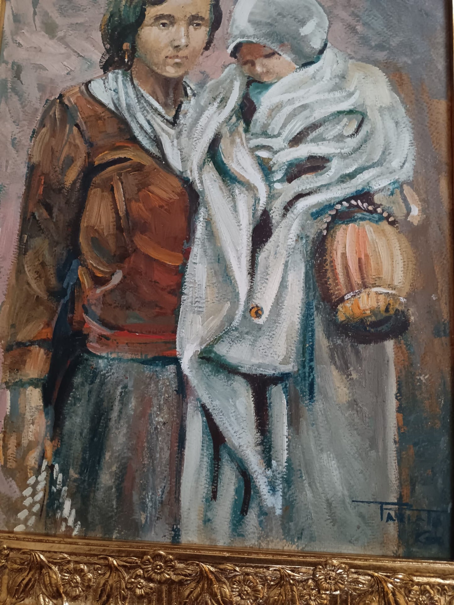 Giovanni Parlato (Vico Equense 1957)- dipinto olio su cartoncino