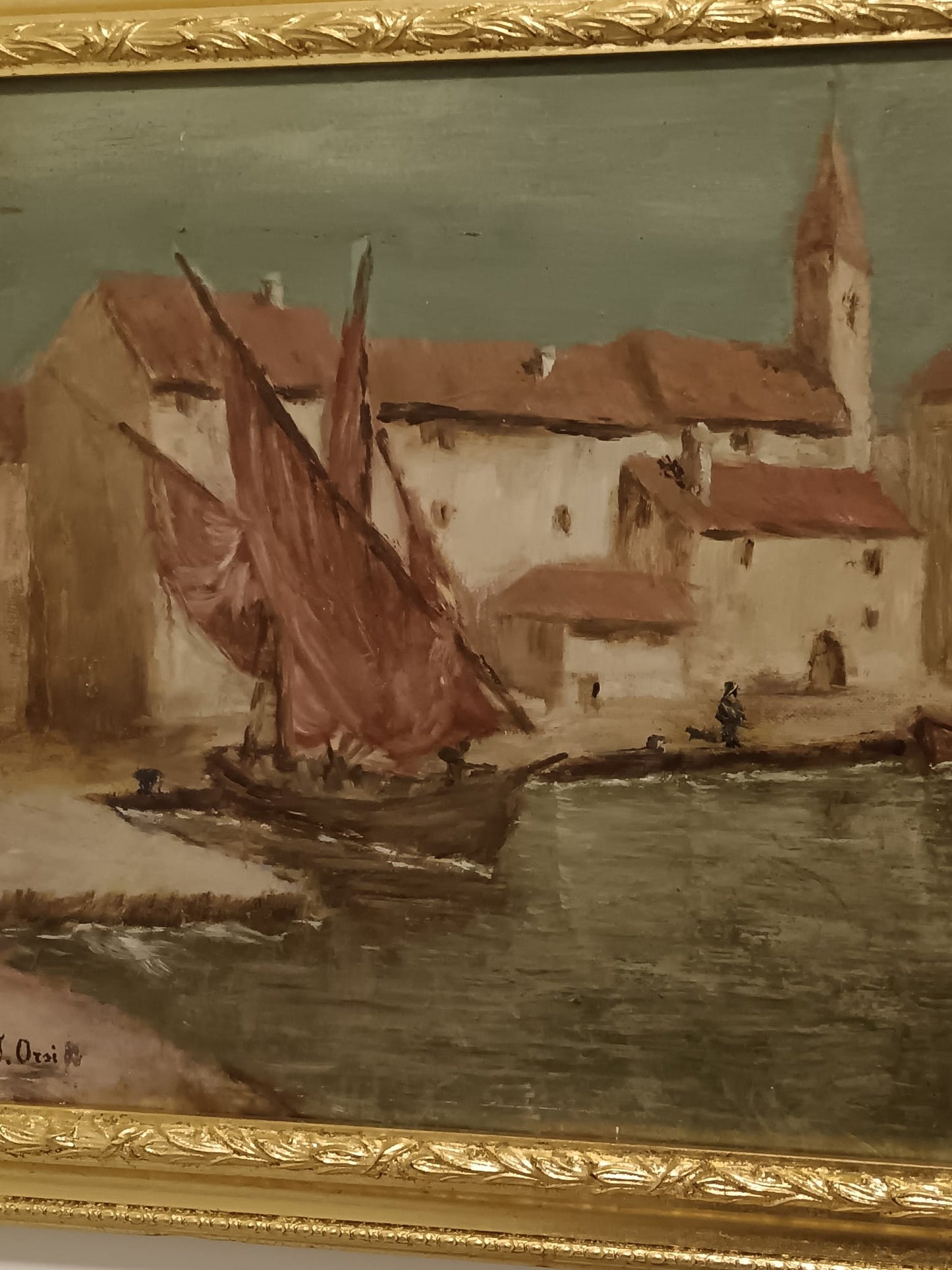 Francesco Orsi (XX Secolo)- Scorcio di Torcello- dipinto olio su tela