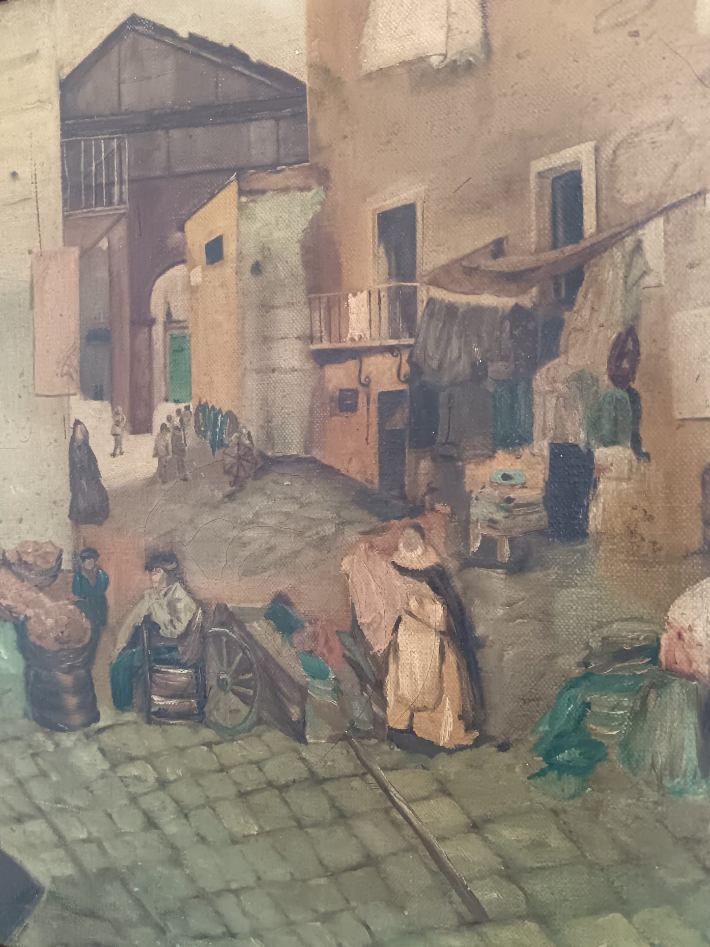 Scorcio Di Vita (XX Secolo)- dipinto olio su tela