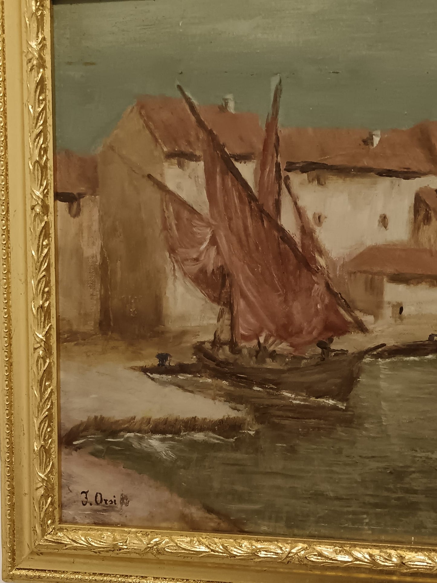 Francesco Orsi (XX Secolo)- Scorcio di Torcello- dipinto olio su tela