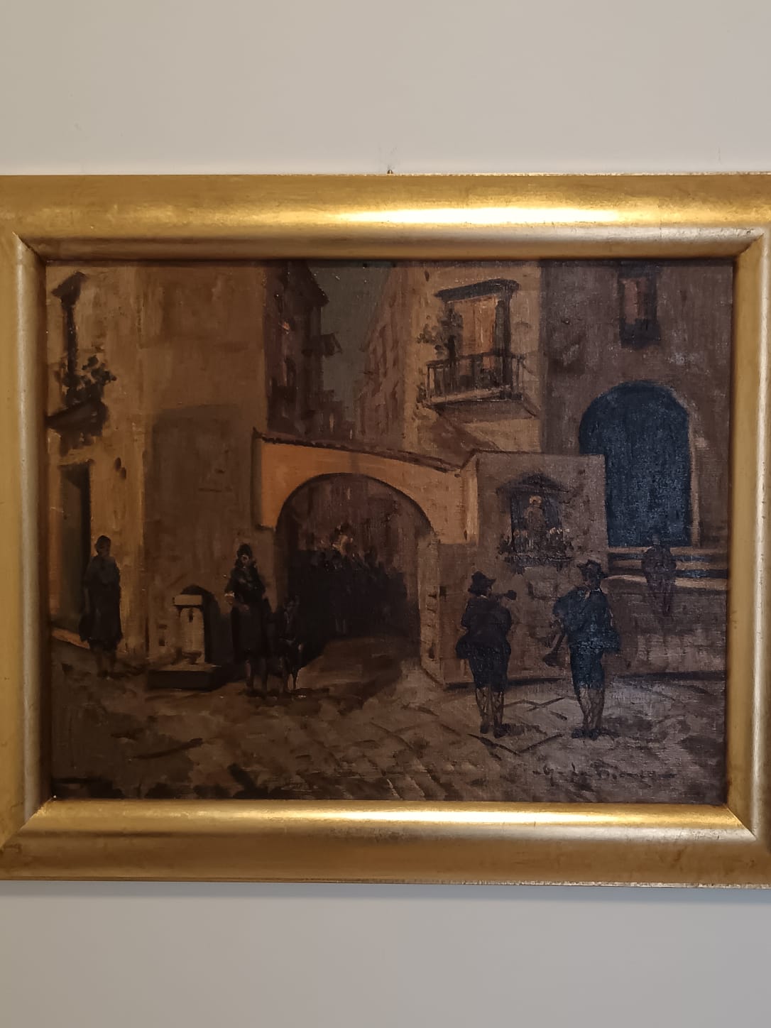 Scorcio di vita (Scuola napoletana XIX secolo)- dipinto olio su tela