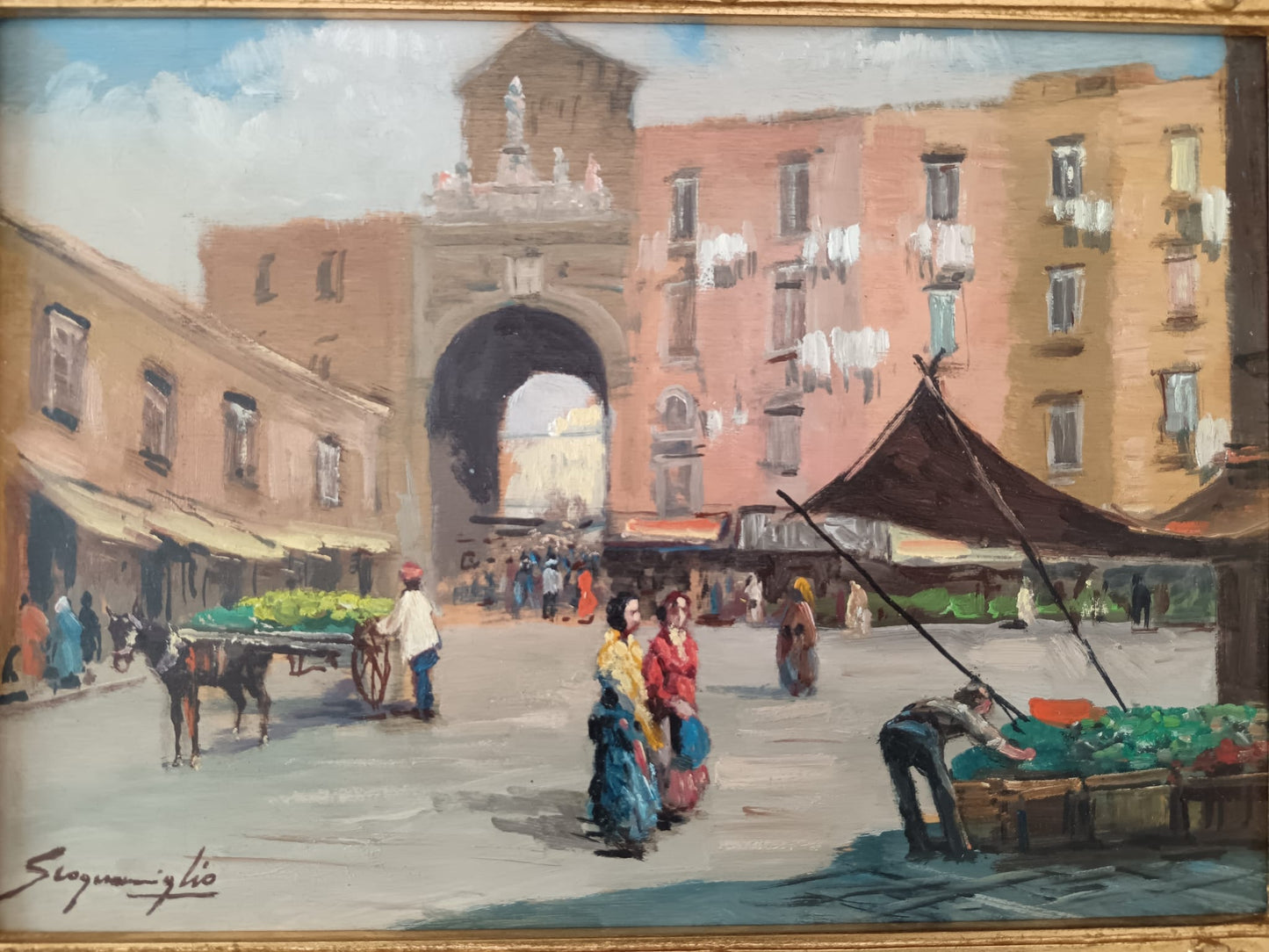 Giuseppe Scognamiglio (Portici 1901-1985)- dipinto olio su legno