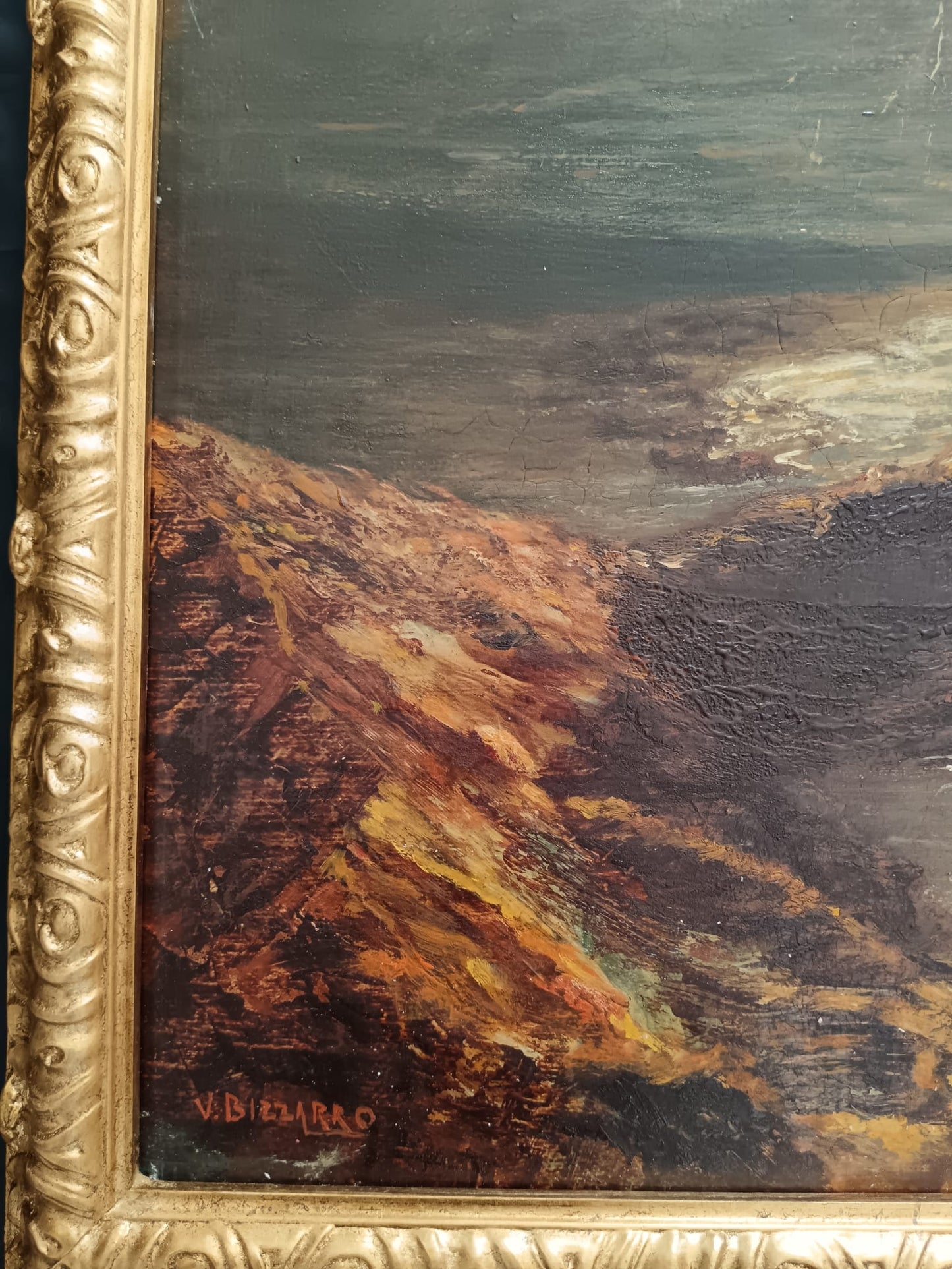 Vincenzo Bizzarro (XX Secolo)- La Deriva, dipinto olio su legno