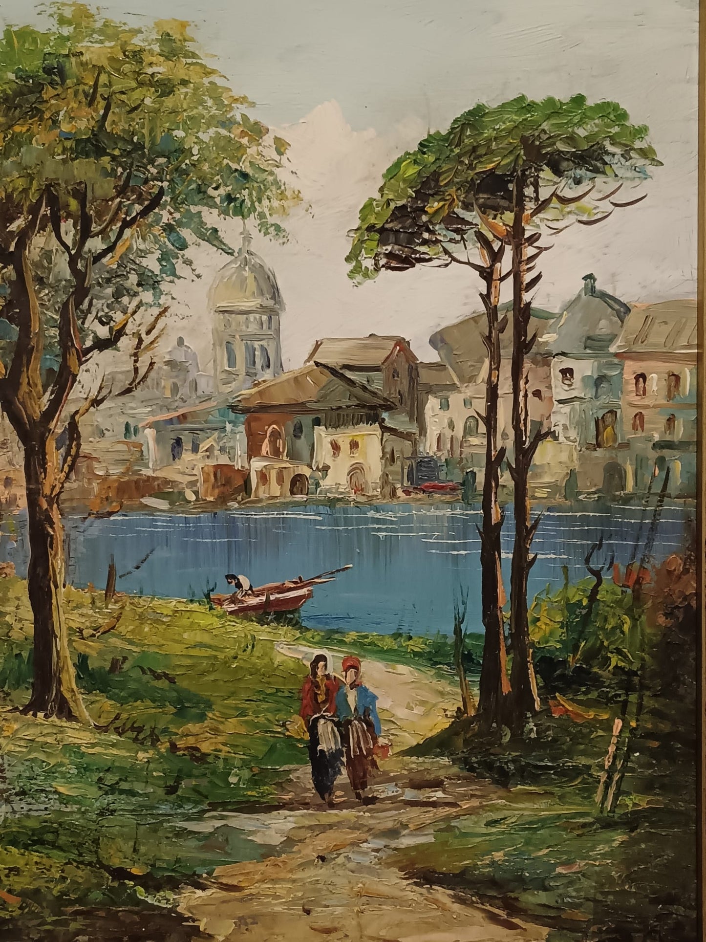 Paesaggio- dipinto olio su legno (prima metà del novecento)