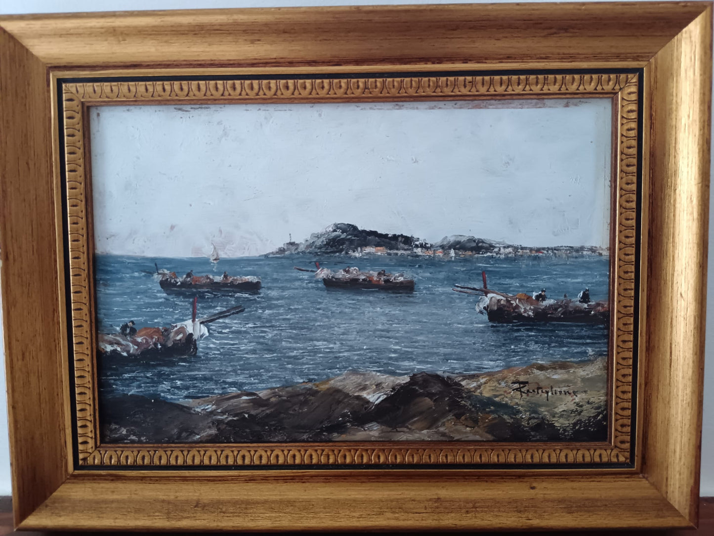 F. Castiglione- dipinto olio su legno (epoca XX Secolo)