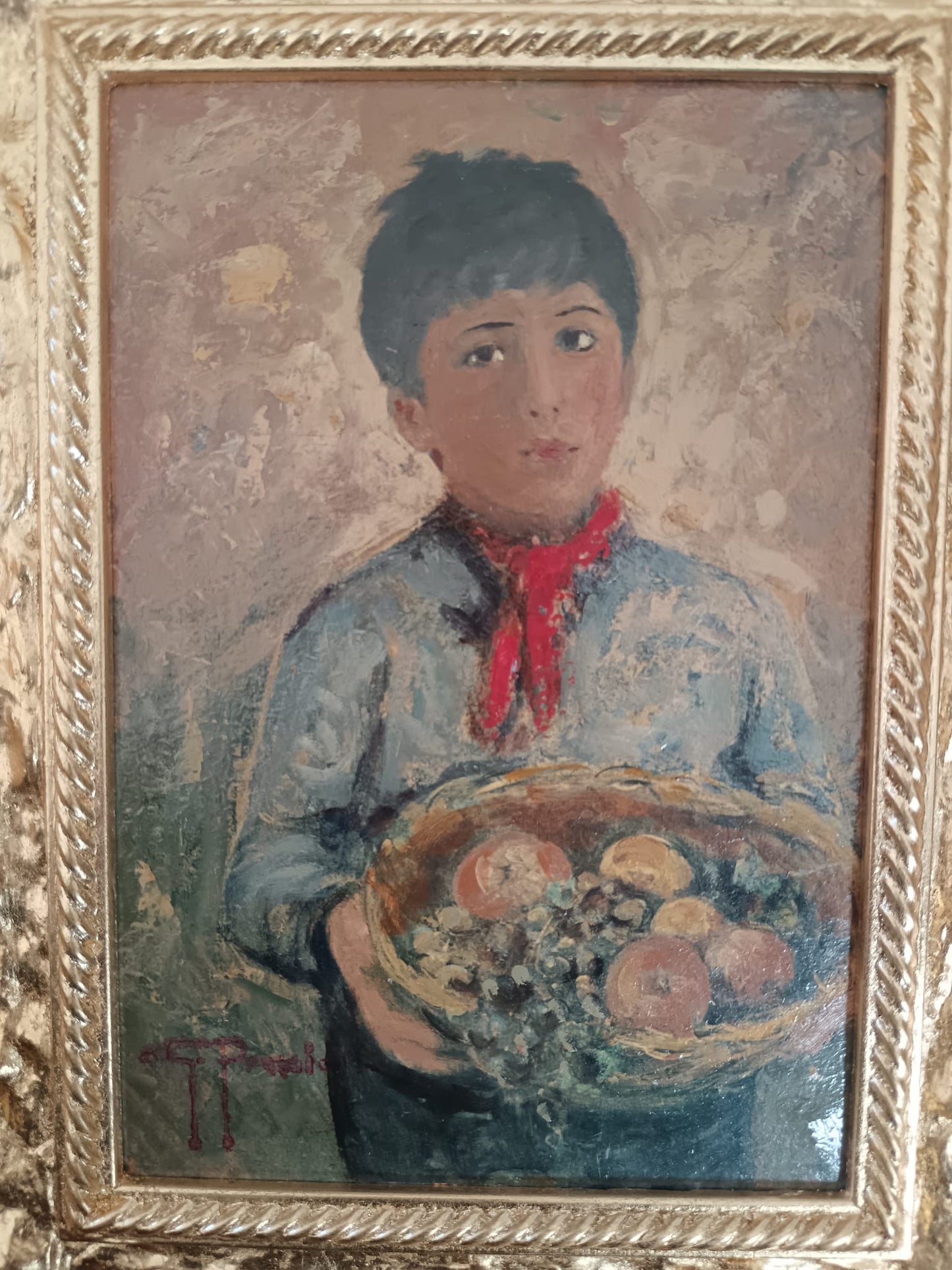 Giovanni Prassi (Napoli 1945)- dipinto olio su cartoncino