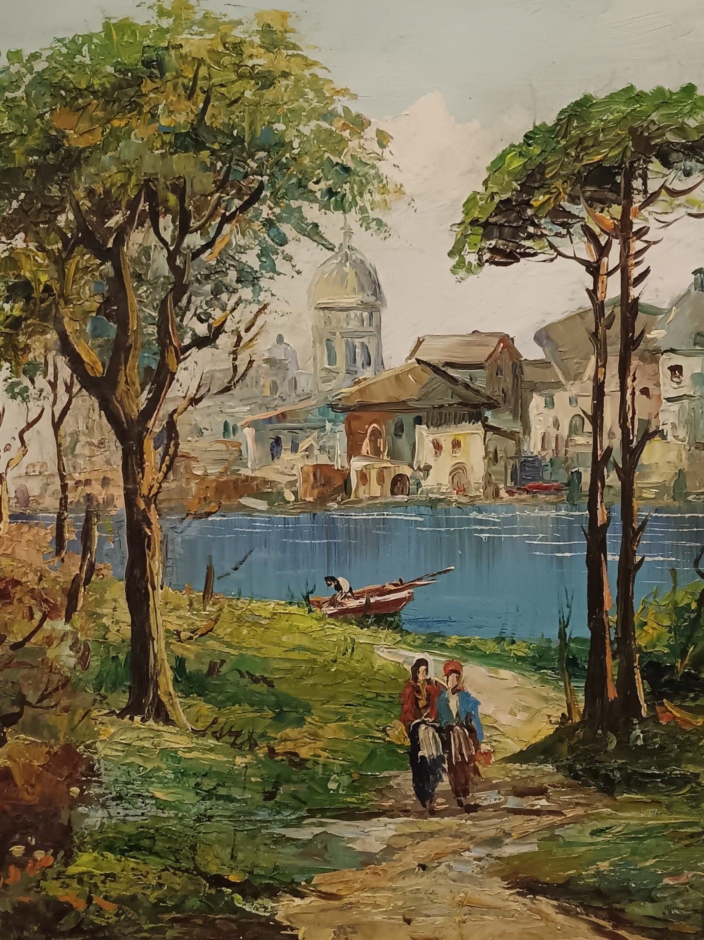 Paesaggio- dipinto olio su legno (prima metà del novecento)