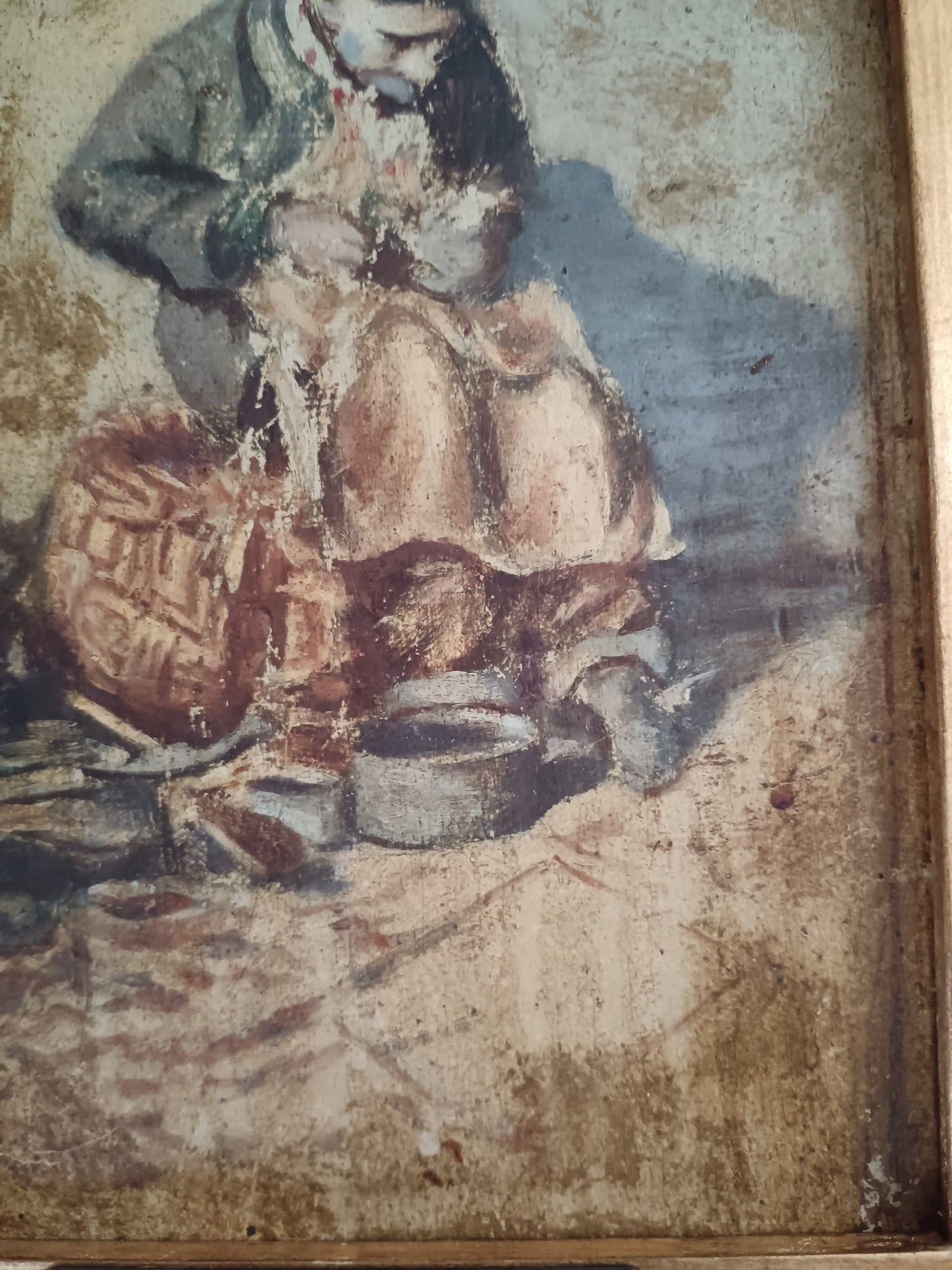 Vincenzo Migliaro (Napoli, 1858 – 1938)- Figura - dipinto olio su legno