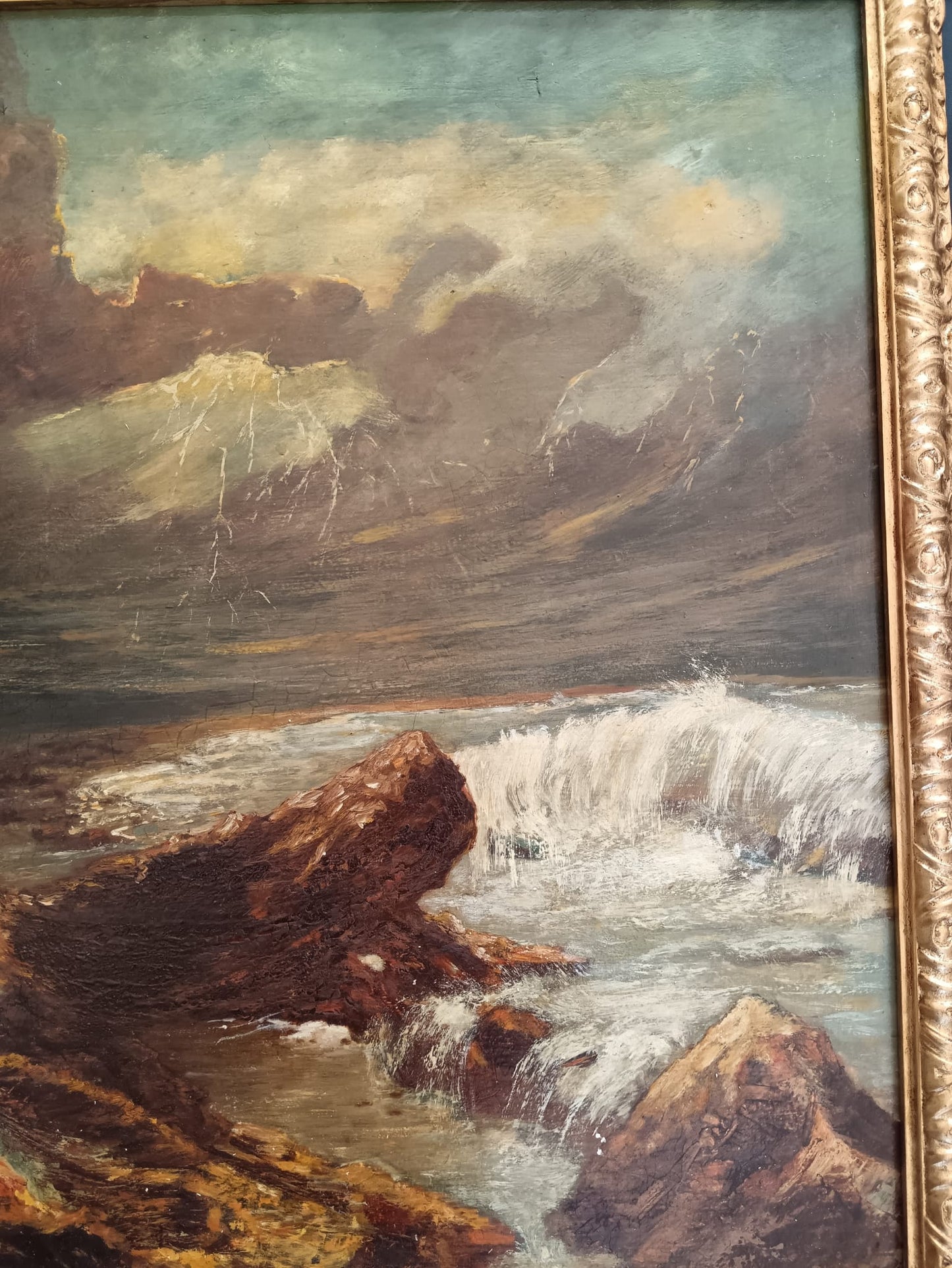 Vincenzo Bizzarro (XX Secolo)- La Deriva, dipinto olio su legno