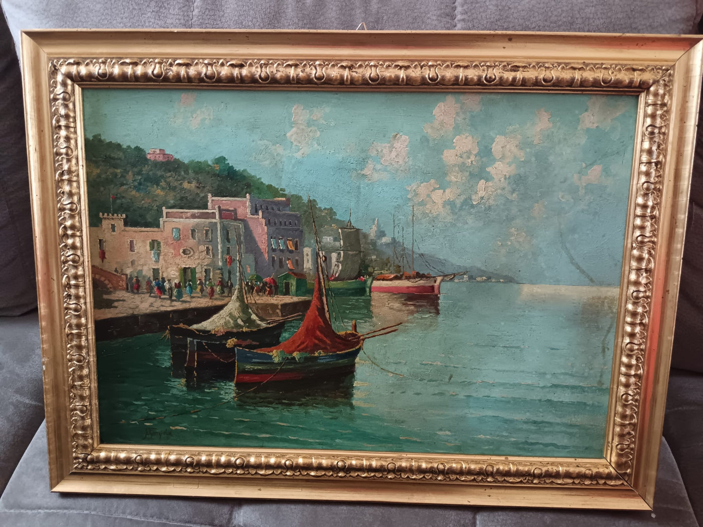 Giuseppe Gargiulo scuola napoletana (XIX/XX secolo) scorcio marino