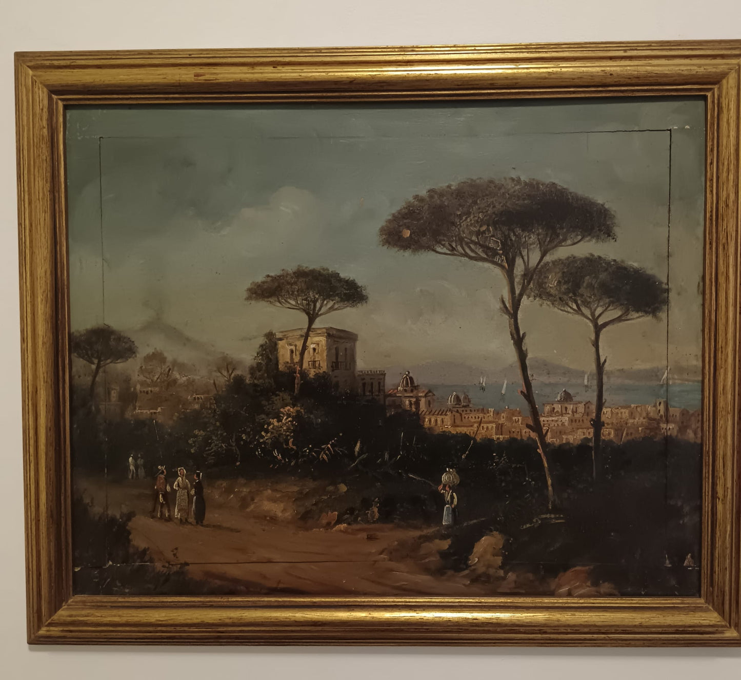 Scuola Di Posillipo ( lXIX Secolo)- dipinto olio su legno