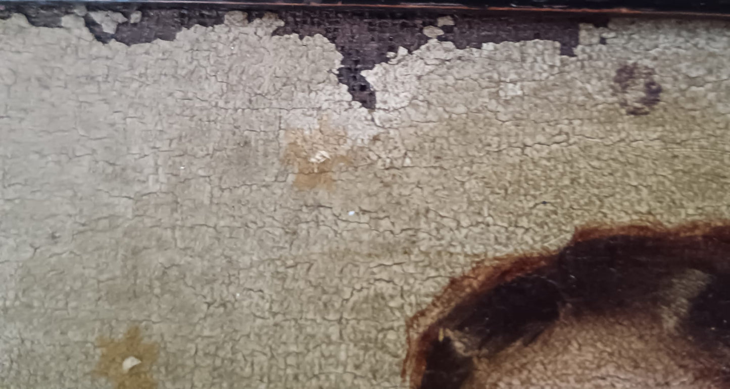 Dipinto sacro ( XVIII Secolo)- antico olio su tela applicata su legno