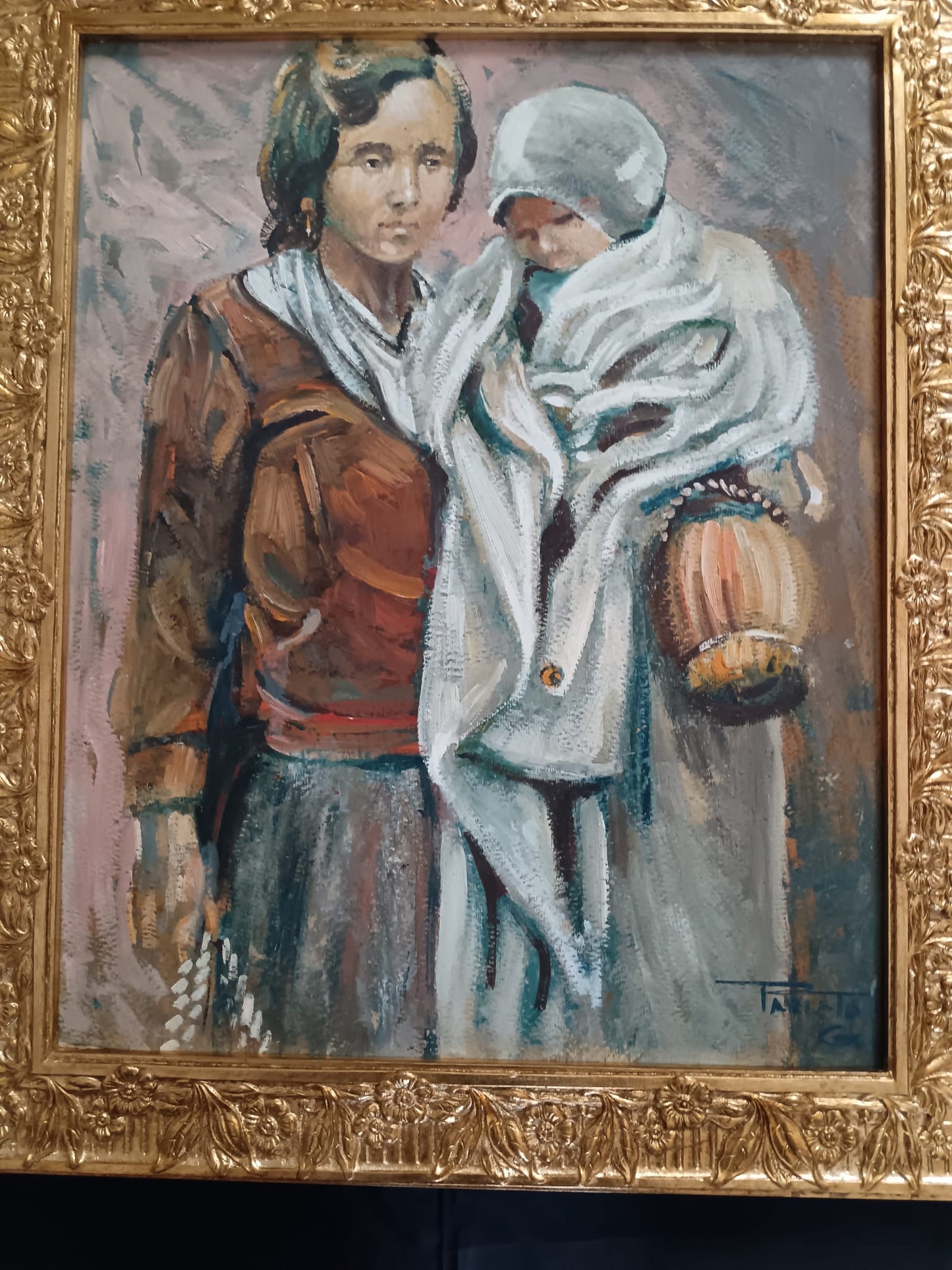 Giovanni Parlato (Vico Equense 1957)- dipinto olio su cartoncino