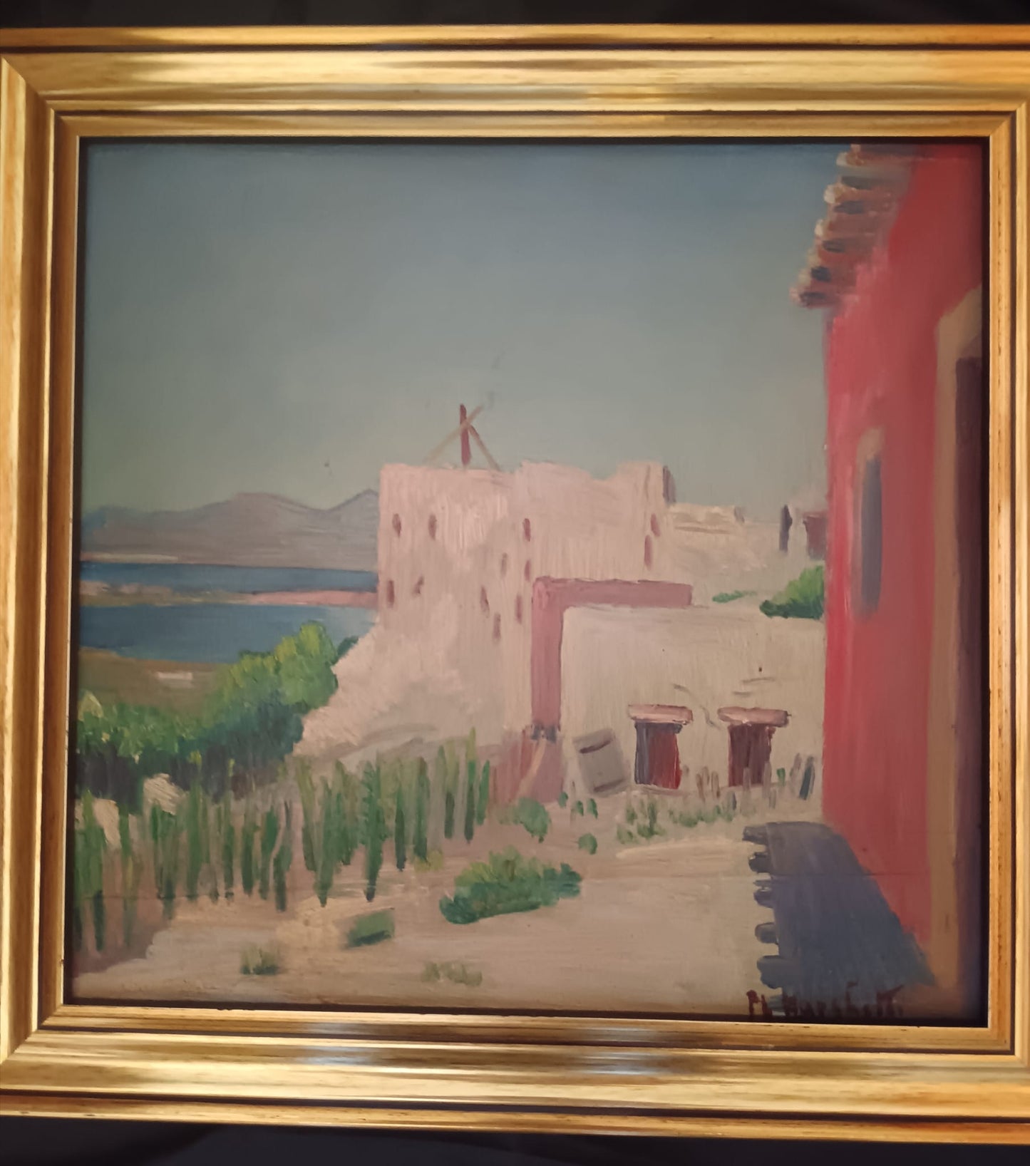 Paolo Luigi Marchetti- paesaggio dipinto olio su legno