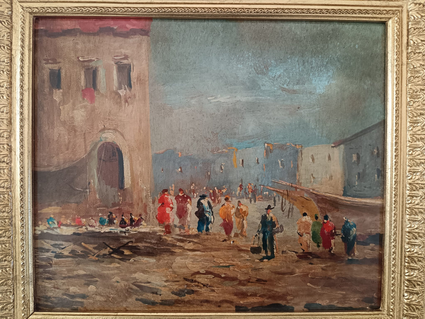 Dipinto olio su pannello epoca metà Novecento