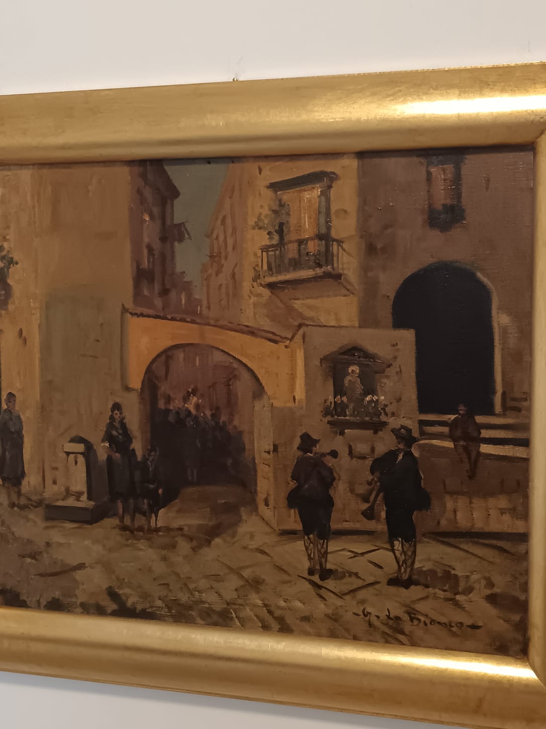 Scorcio di vita (Scuola napoletana XIX secolo)- dipinto olio su tela