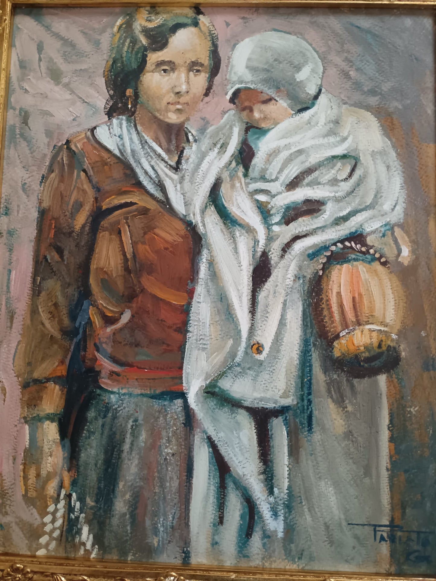 Giovanni Parlato (Vico Equense 1957)- dipinto olio su cartoncino