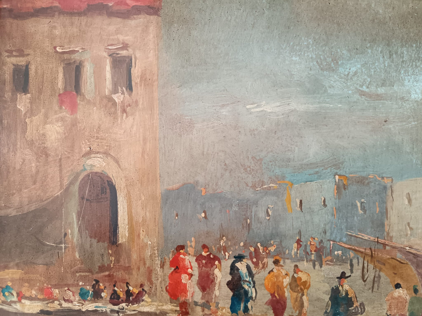 Dipinto olio su pannello epoca metà Novecento