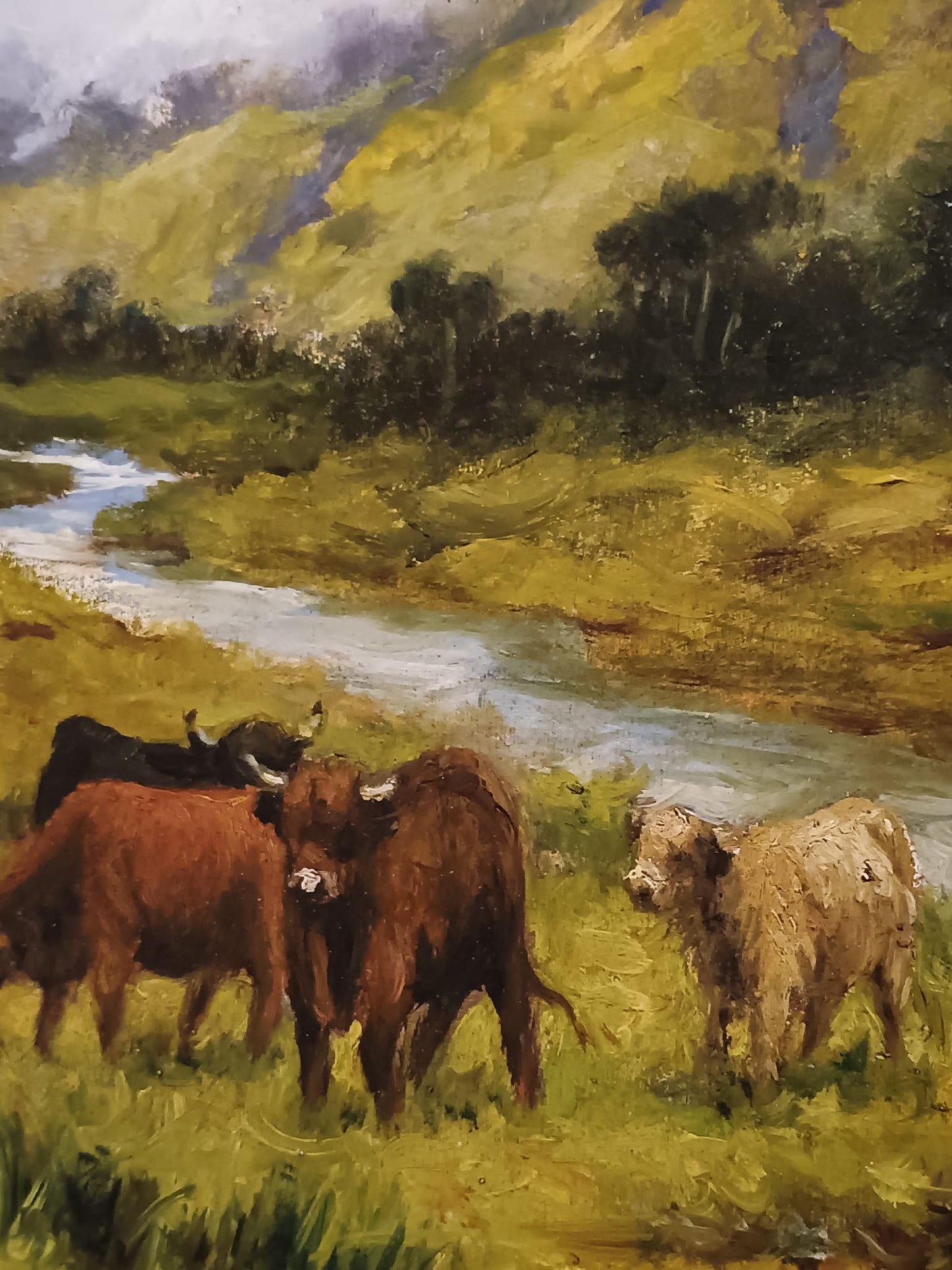 Dipinto antico- (scuola inglese XIX/XX Secolo) olio su legno