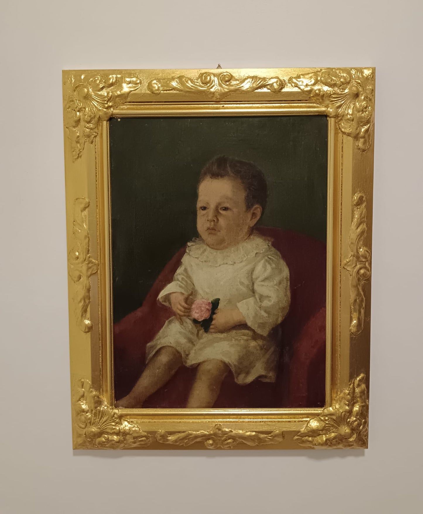 Ritratto di infante (Scuola europea XVIII/XIX secolo)- dipinto olio su tela