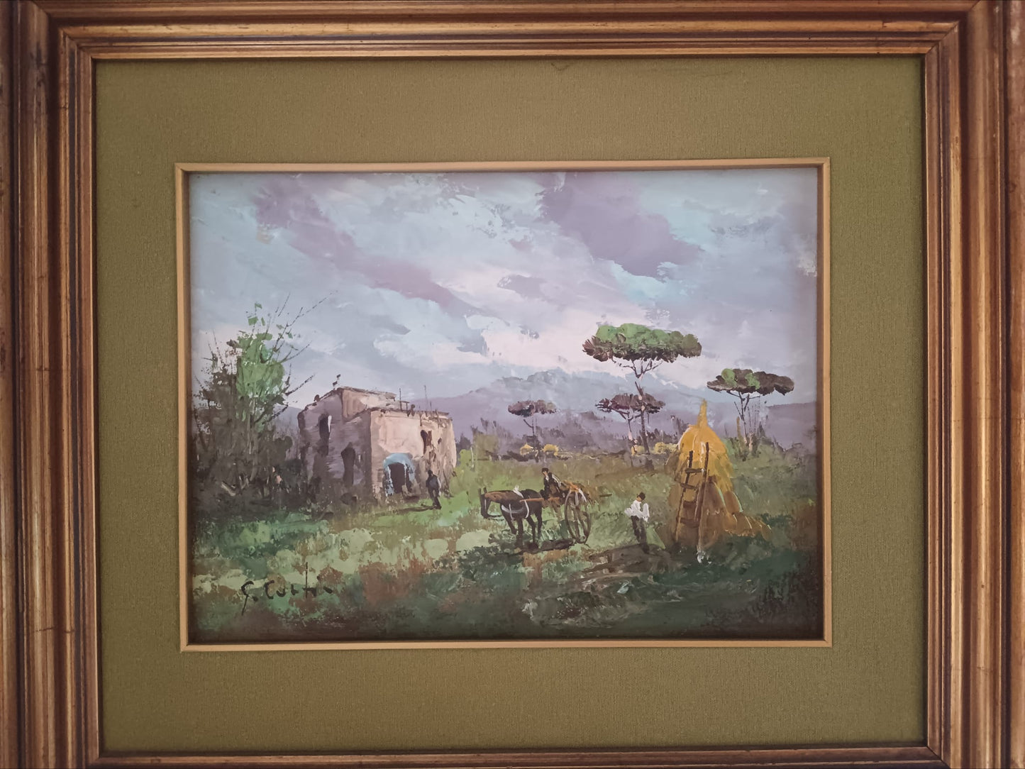 Guglielmo Curti ( Roma 1896-1966) dipinto olio su legno, epoca XX secolo