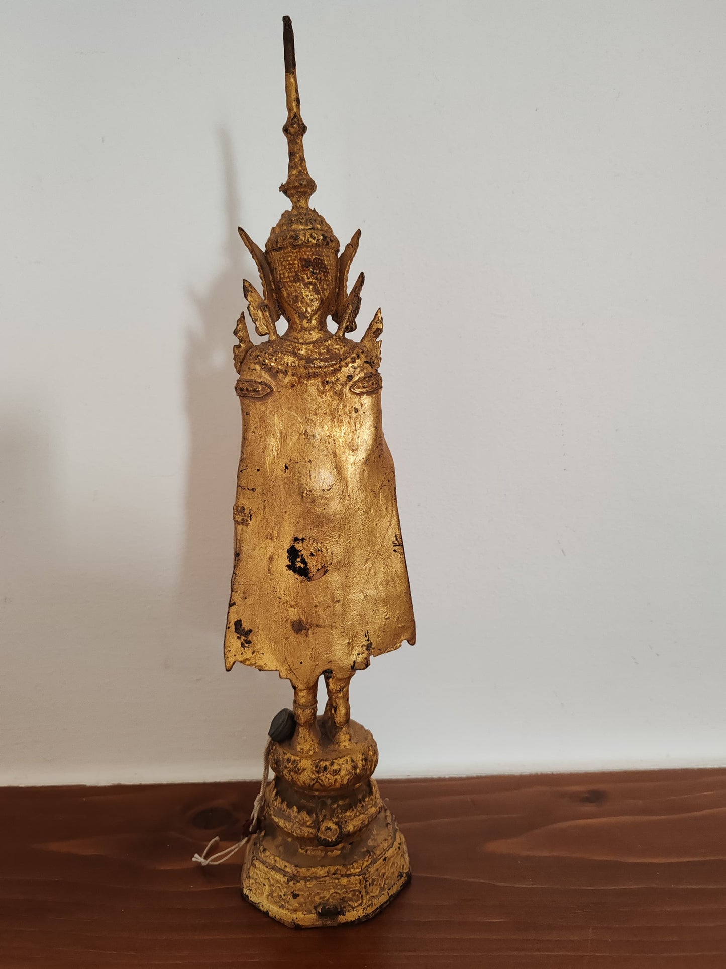 Statua in bronzo dorato- stile Rattanakosin- divinità buddista