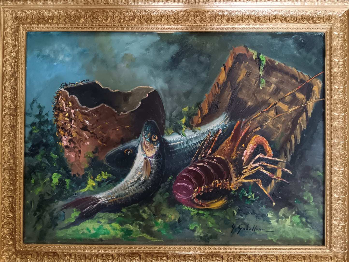 Giuseppe Gabellone (Napoli XX Secolo)- Natura Morta, dipinto olio su tela