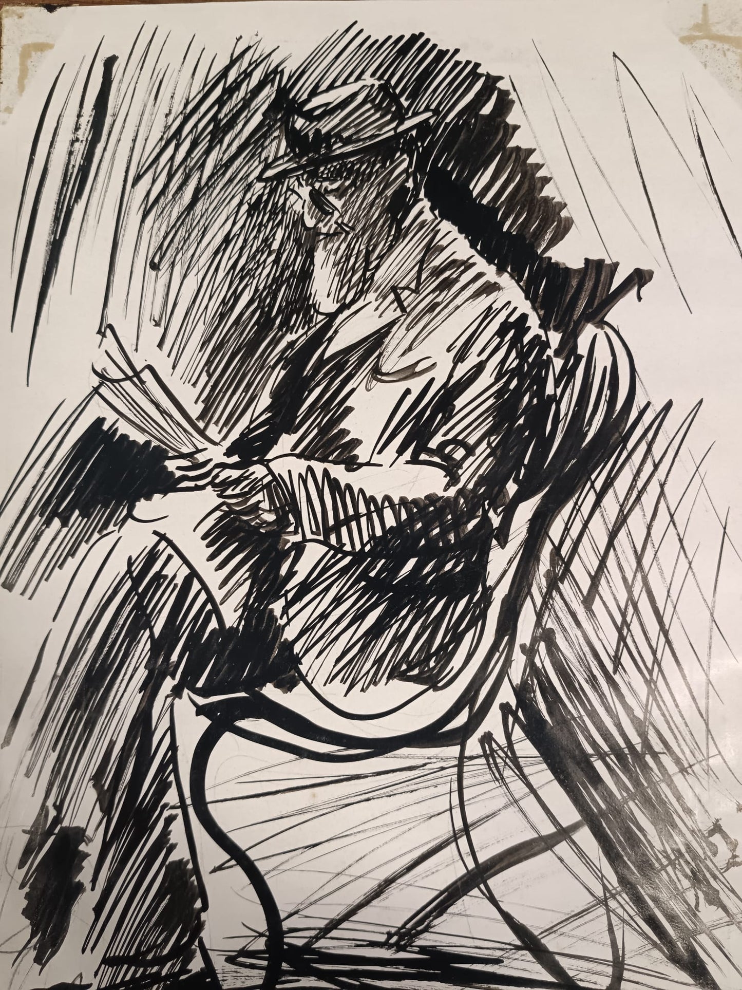 Antonio Asturi (Vico Equense , Napoli 1904-1986)- dipinto acrilico su carta