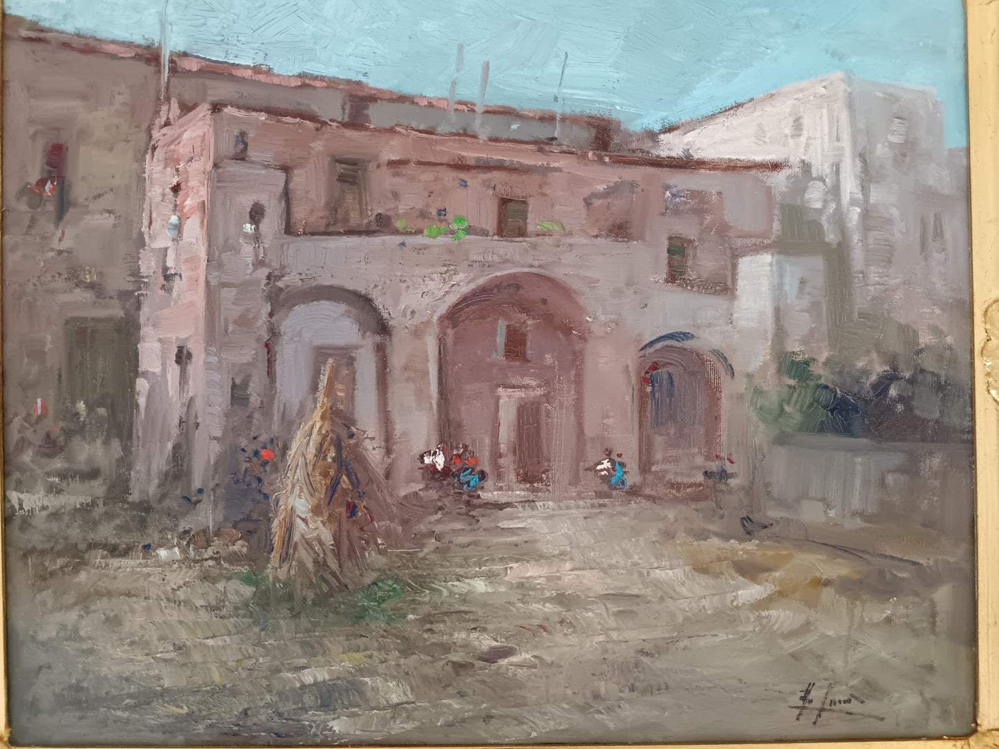 Paesaggio rurale- dipinto olio su tela (XX secolo)