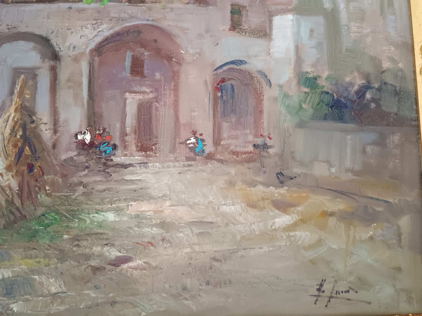 Paesaggio rurale- dipinto olio su tela (XX secolo)