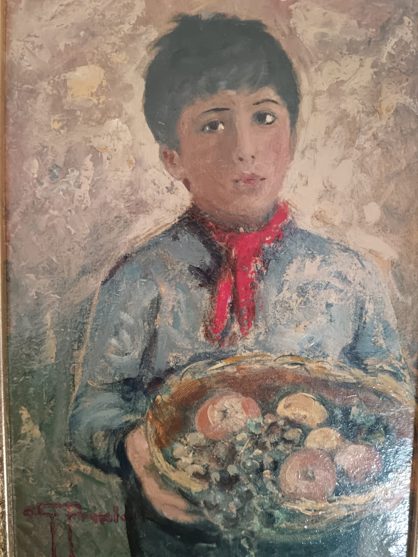 Giovanni Prassi (Napoli 1945)- dipinto olio su cartoncino