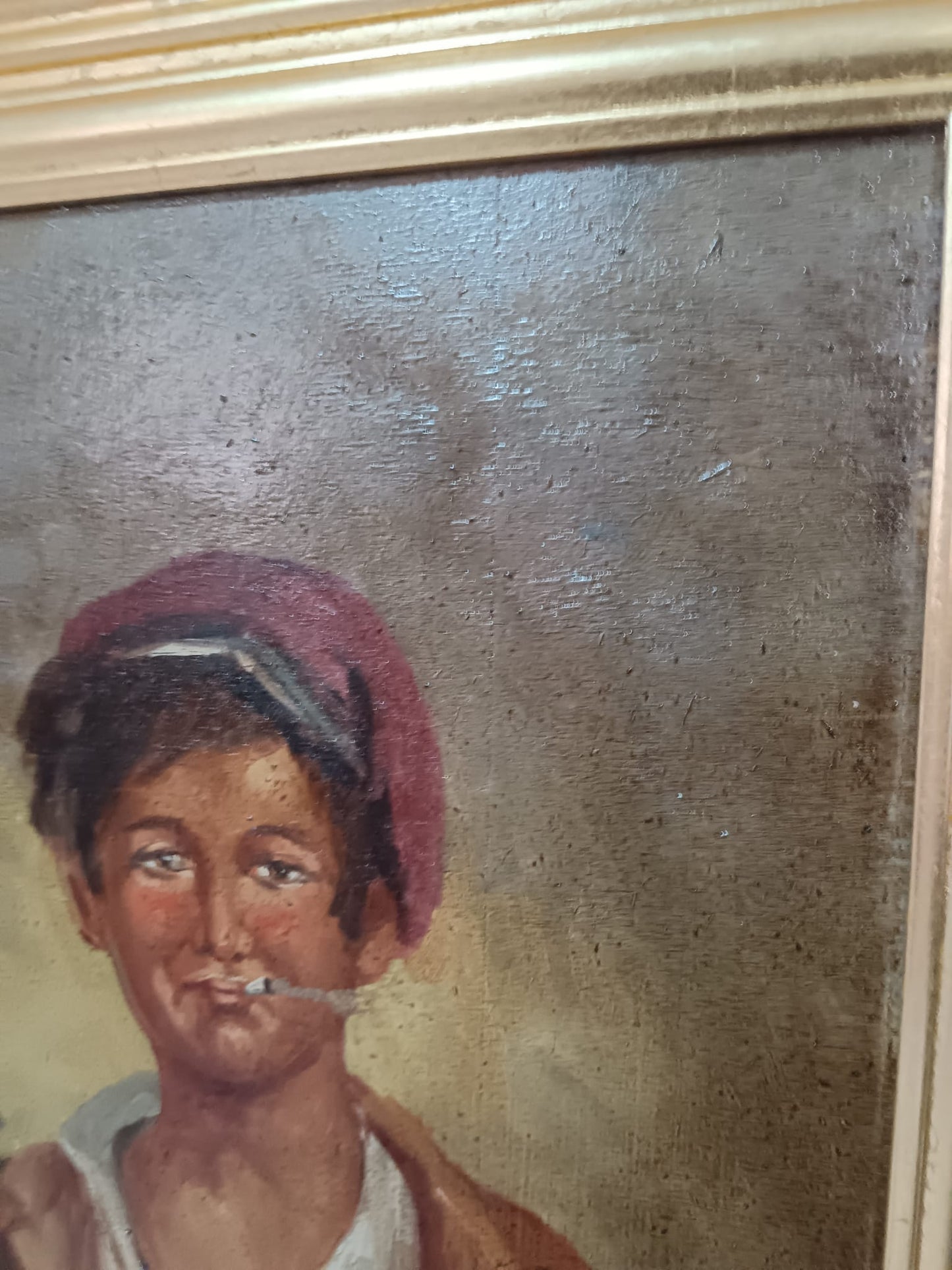 G. Ruocco (XX Secolo)- Scugnizzo- dipinto olio su legno