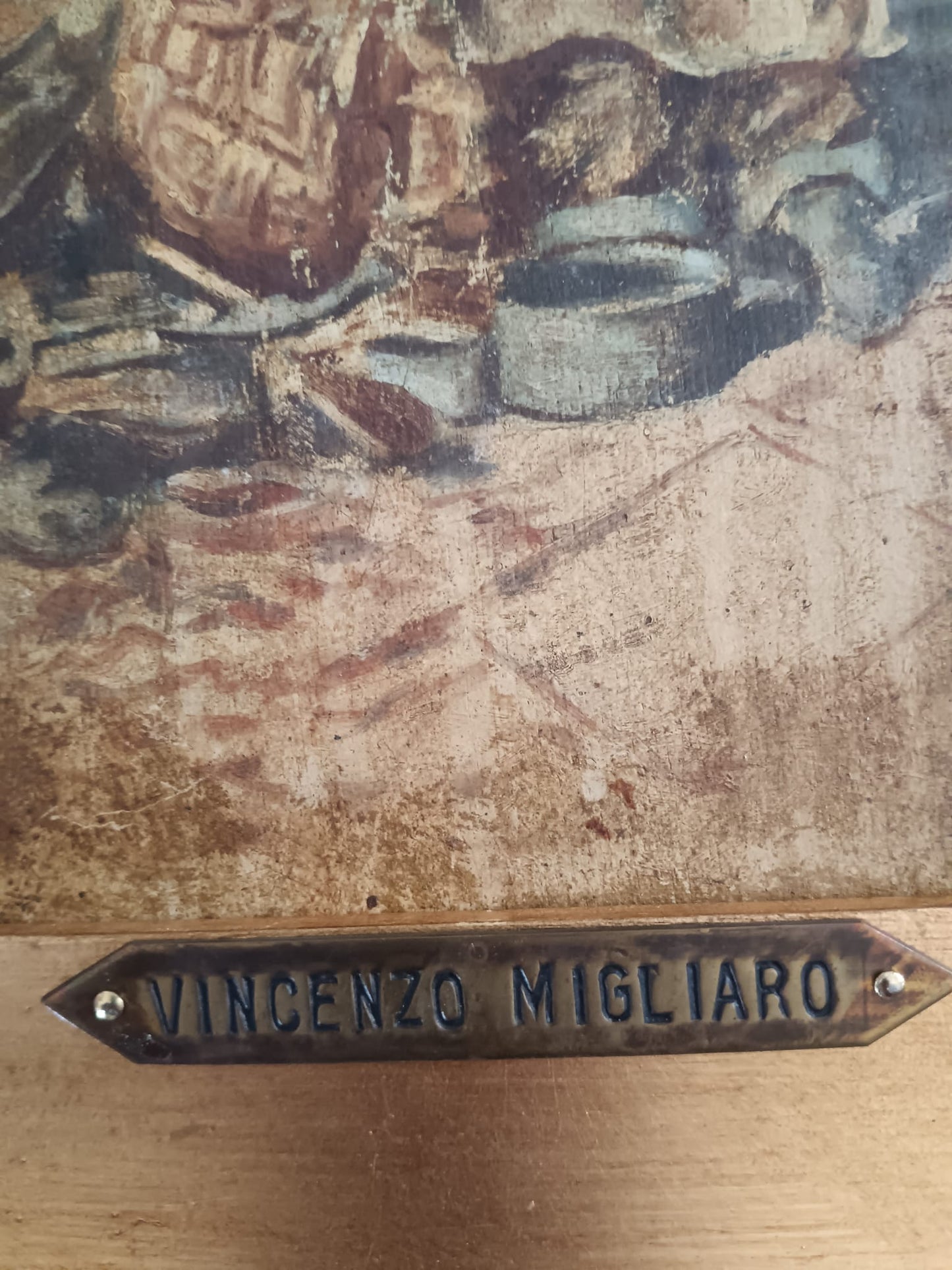 Vincenzo Migliaro (Napoli, 1858 – 1938)- Figura - dipinto olio su legno