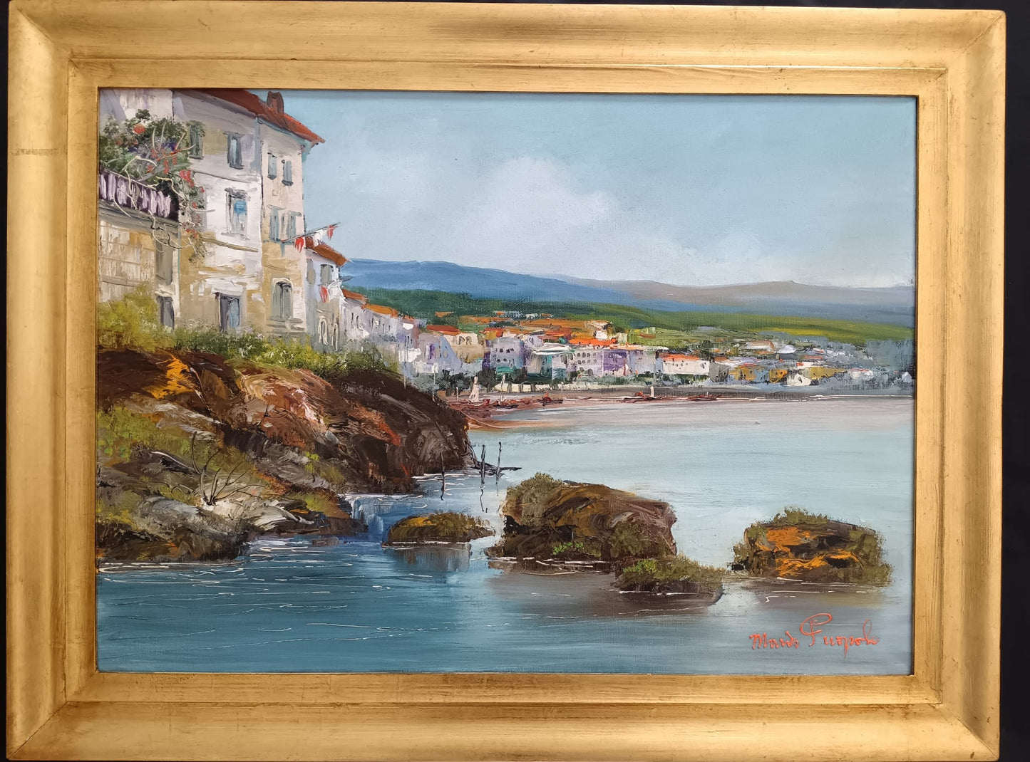 Mario Puopolo (Scuola Romana XX Secolo)- dipinto olio su tela