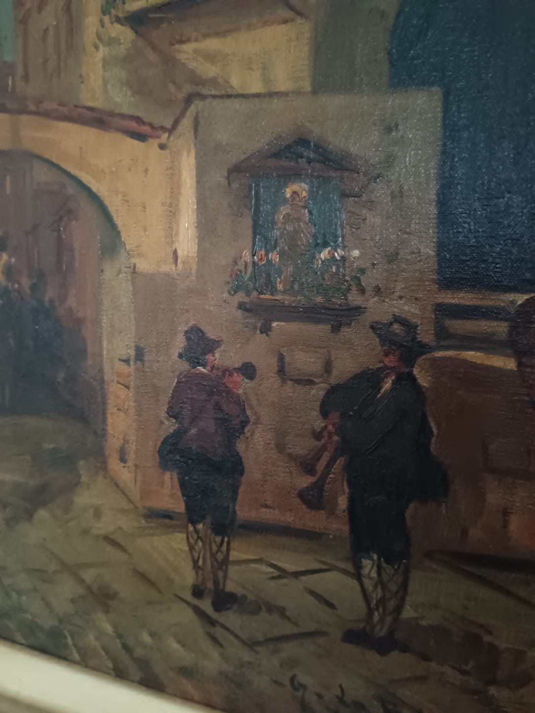 Scorcio di vita (Scuola napoletana XIX secolo)- dipinto olio su tela