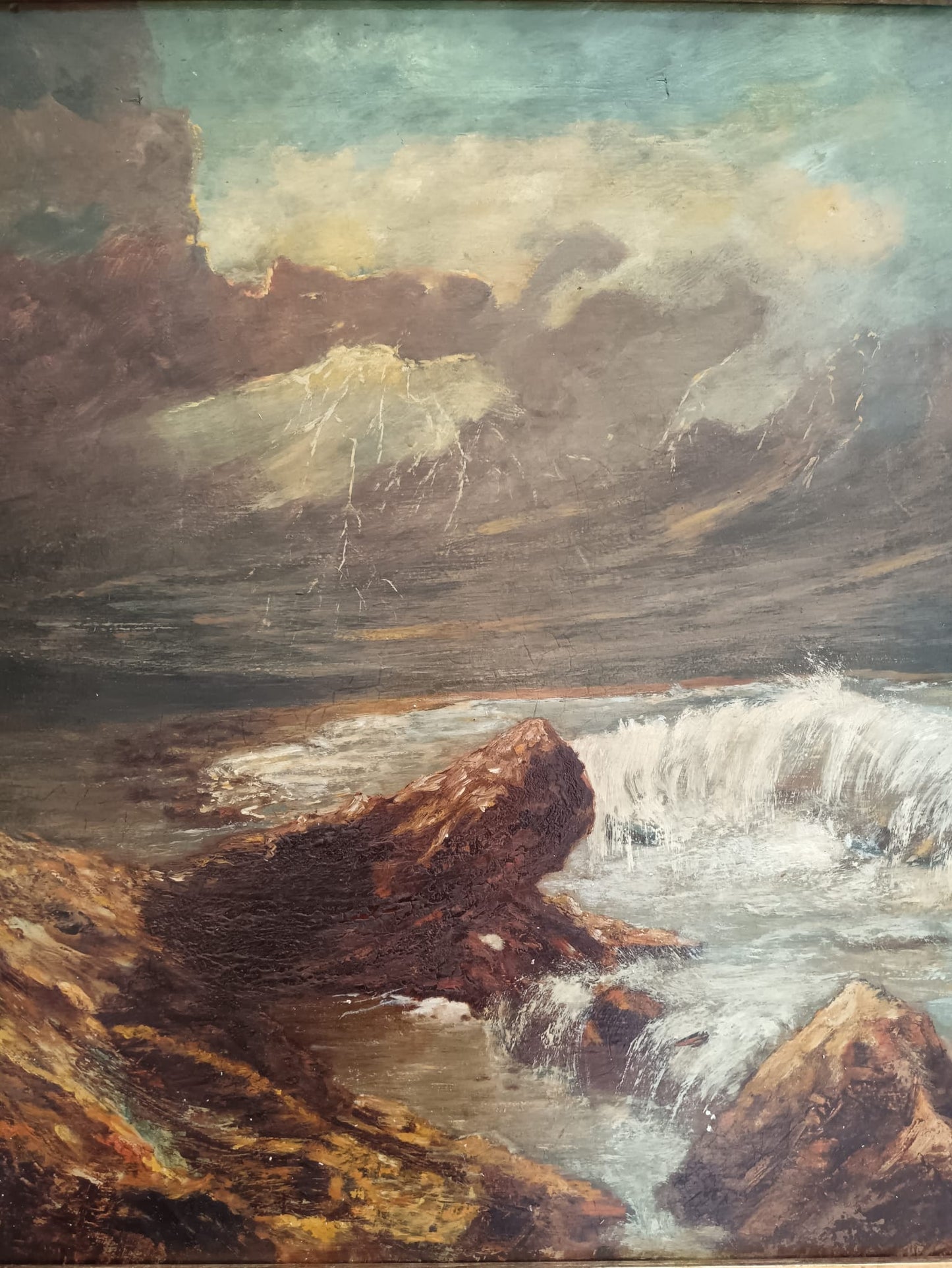 Vincenzo Bizzarro (XX Secolo)- La Deriva, dipinto olio su legno