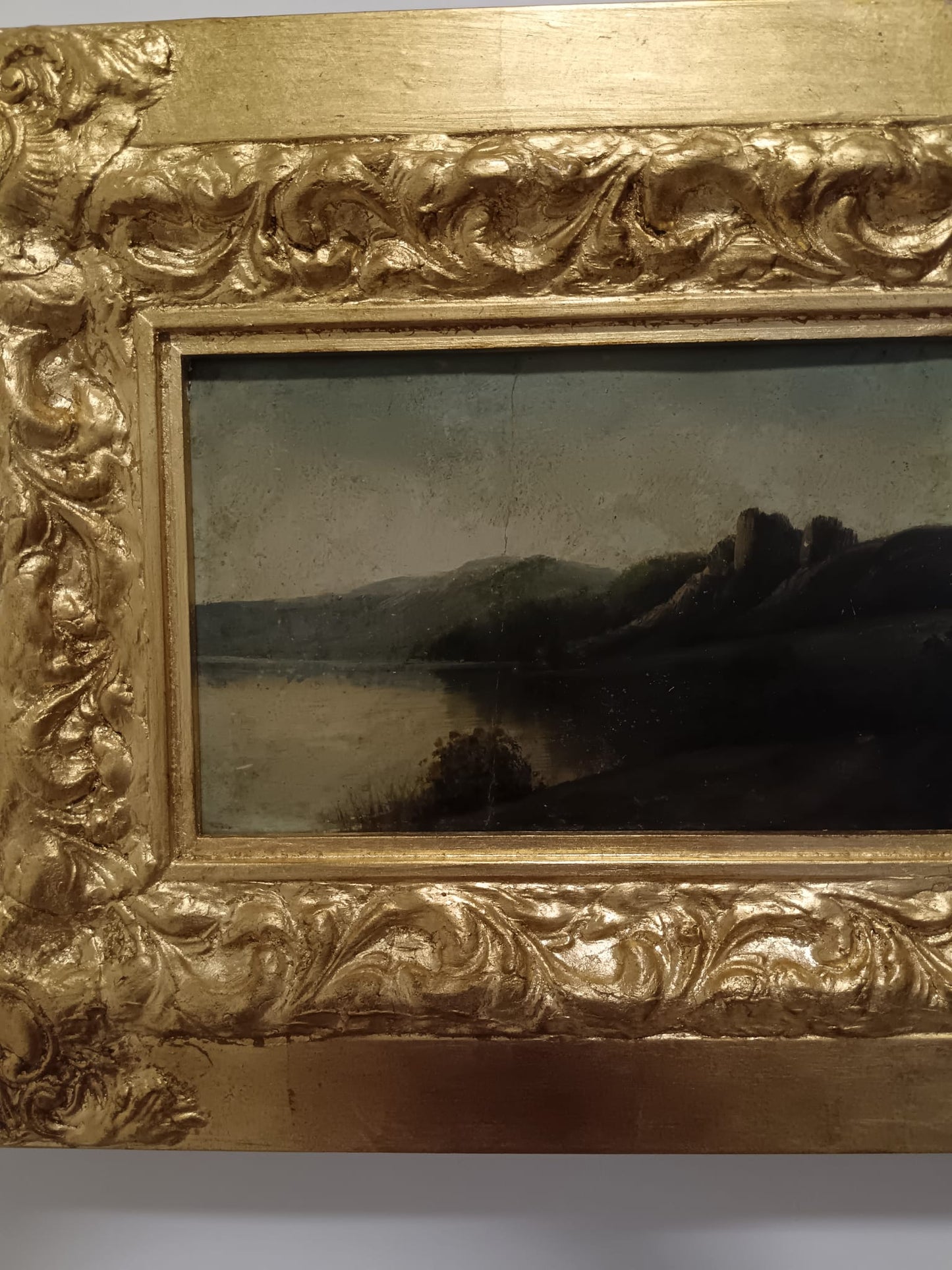 Antico dipinto olio su cartoncino- (scuola europea XIX secolo)