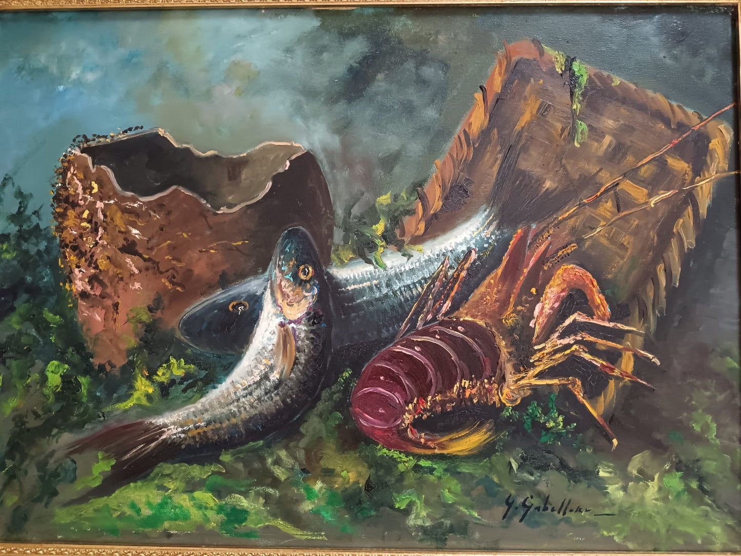 Giuseppe Gabellone (Napoli XX Secolo)- Natura Morta, dipinto olio su tela